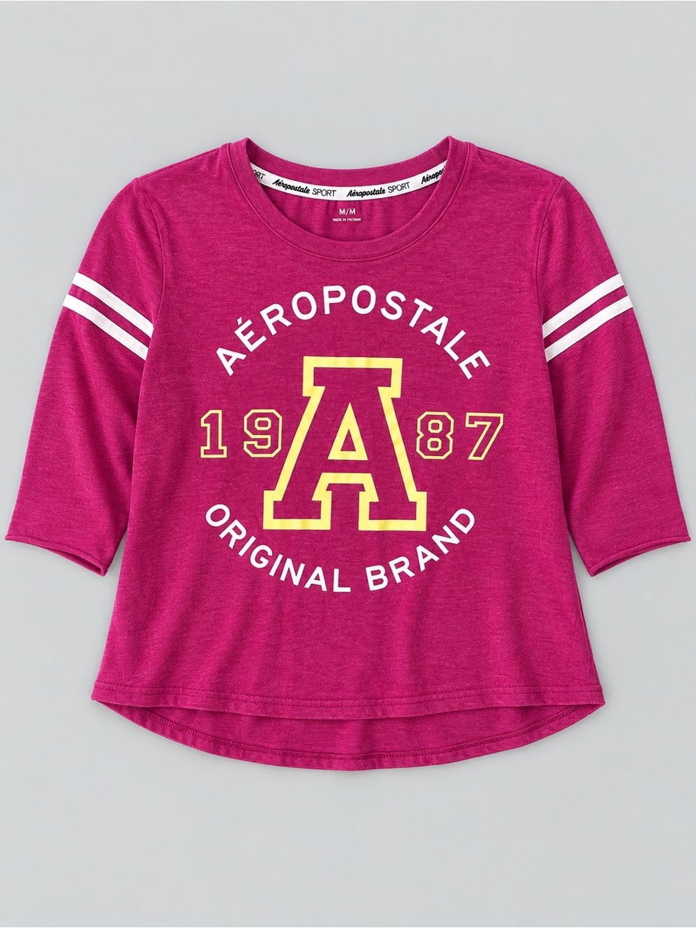 Aeropostale Women's Graphic 3/4-Sleeve Football/Varsity Tee